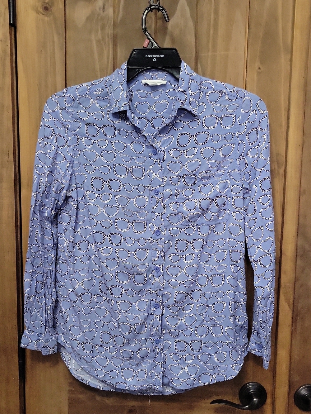beachlunchlounge Light Blue Sunglasses-Print Button-Down Shirt